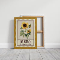 Kansas Sunflower Watercolor Stamp