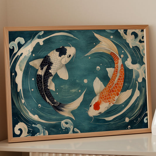 Koi Dance Through Midnight Waters