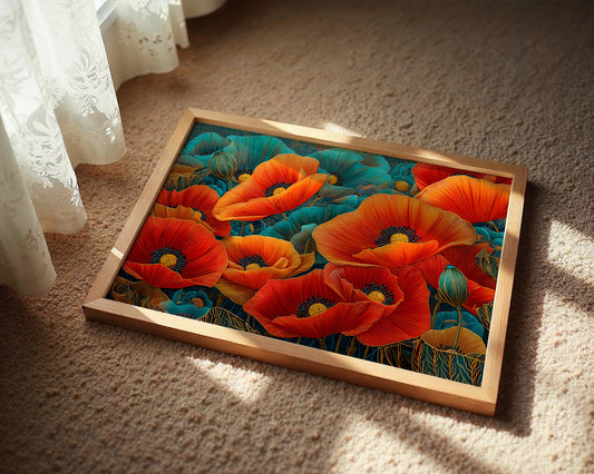 Poppies Dance In Turquoise Dreams