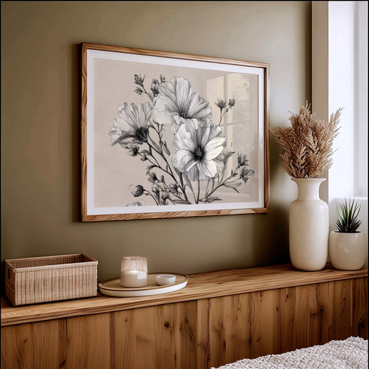Cosmos Blooms In Graphite Grace