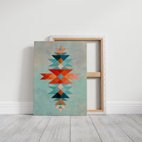 Geometric Harmony in Turquoise and Coral