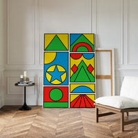 Pop Geometry in Primary Color Panels