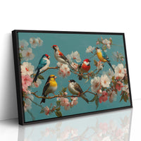 Songbirds Among Spring Blossoms