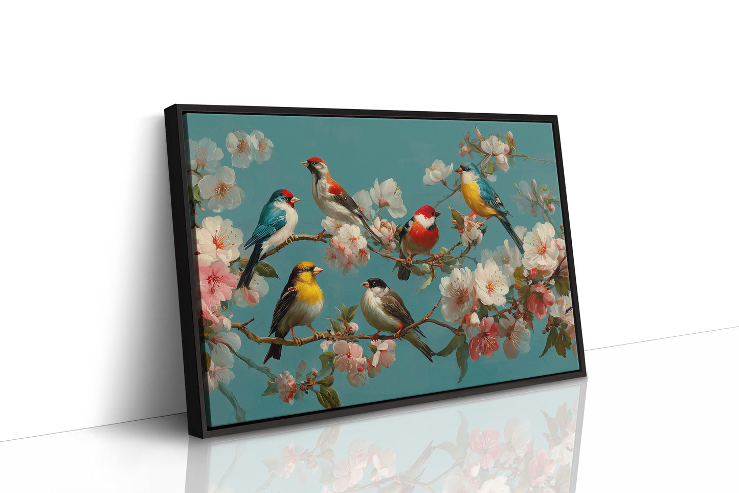 Songbirds Among Spring Blossoms