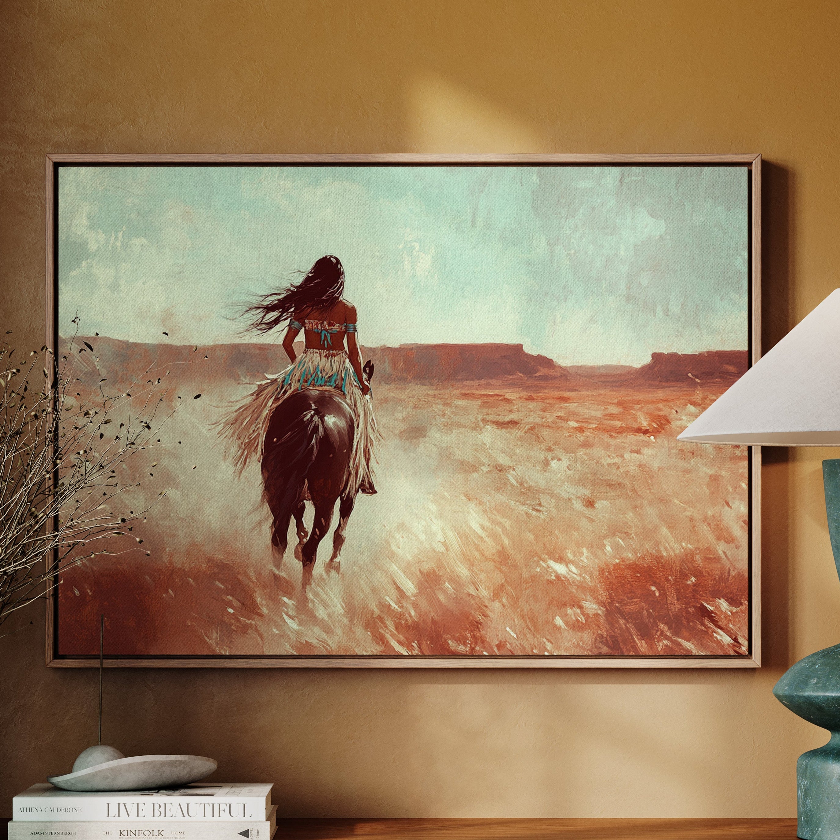Spirit Riders Pointillism Spirit Rider Through Painted Canyons – Kooly