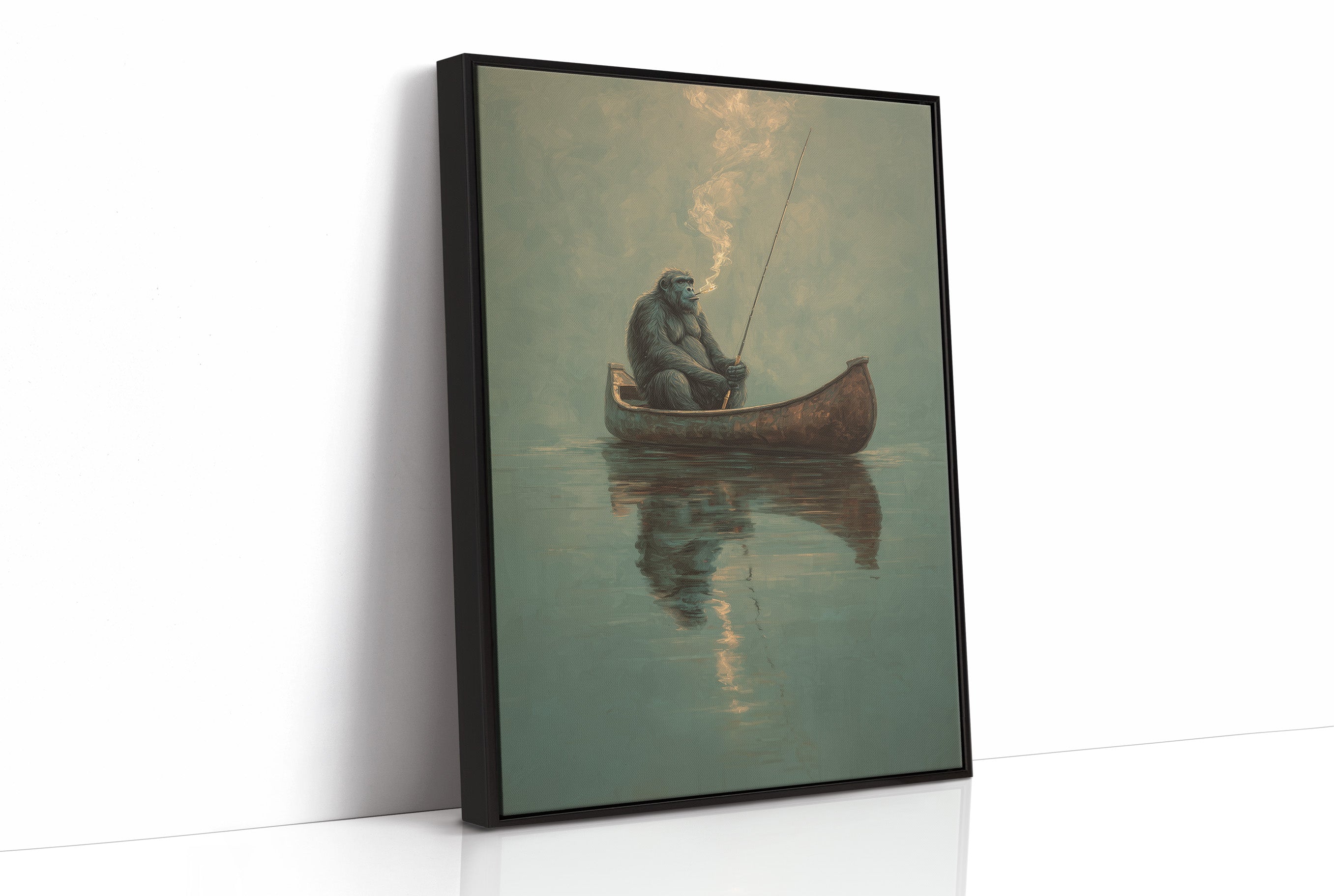 Contemplative Angler: Primate's Solitary Voyage