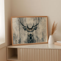 Noble Stag Against Winter Wood