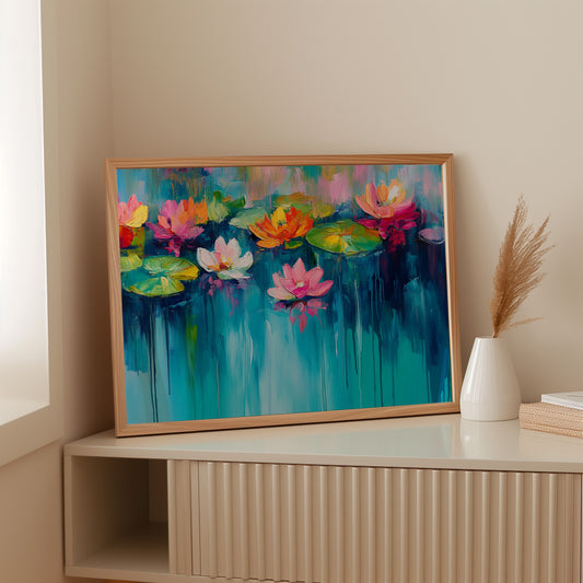 Lotus Flowers Paint Summer's Symphony