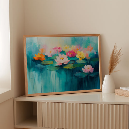 Lotus Dreams Float On Turquoise Waters
