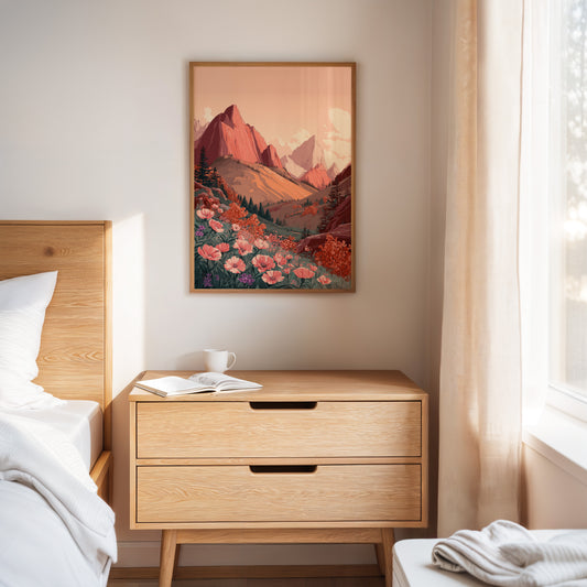 Mountains Embrace Their Floral Veil