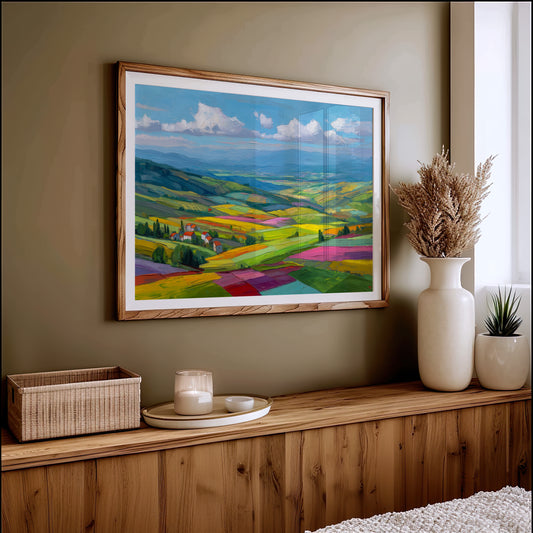 Tuscany Fields Dance In Rainbow Light