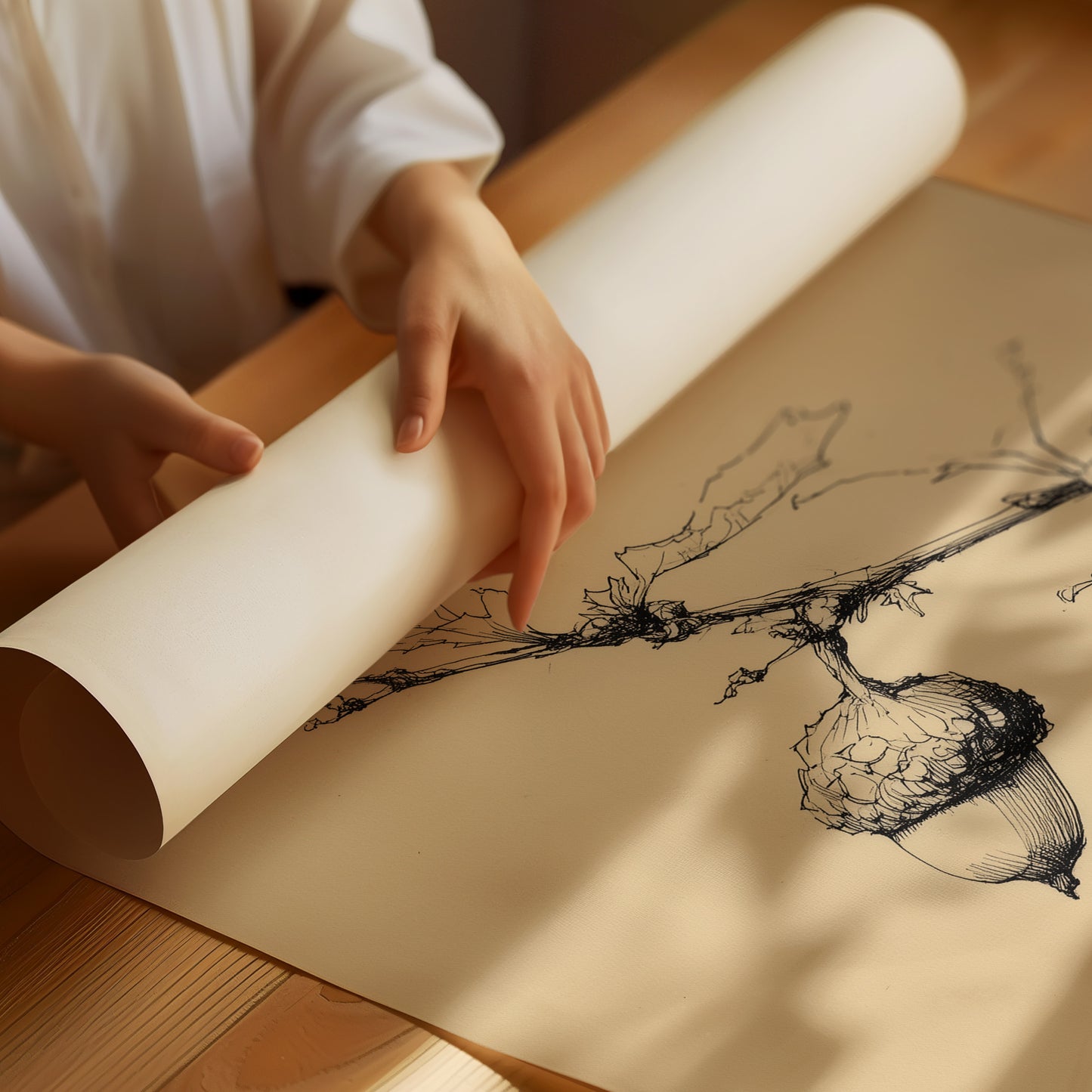 Autumn's Quiet Echo: Oak Branch Study
