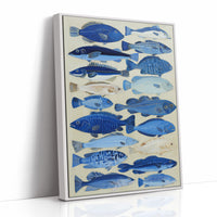 Indigo Currents Swim Against Canvas Tide