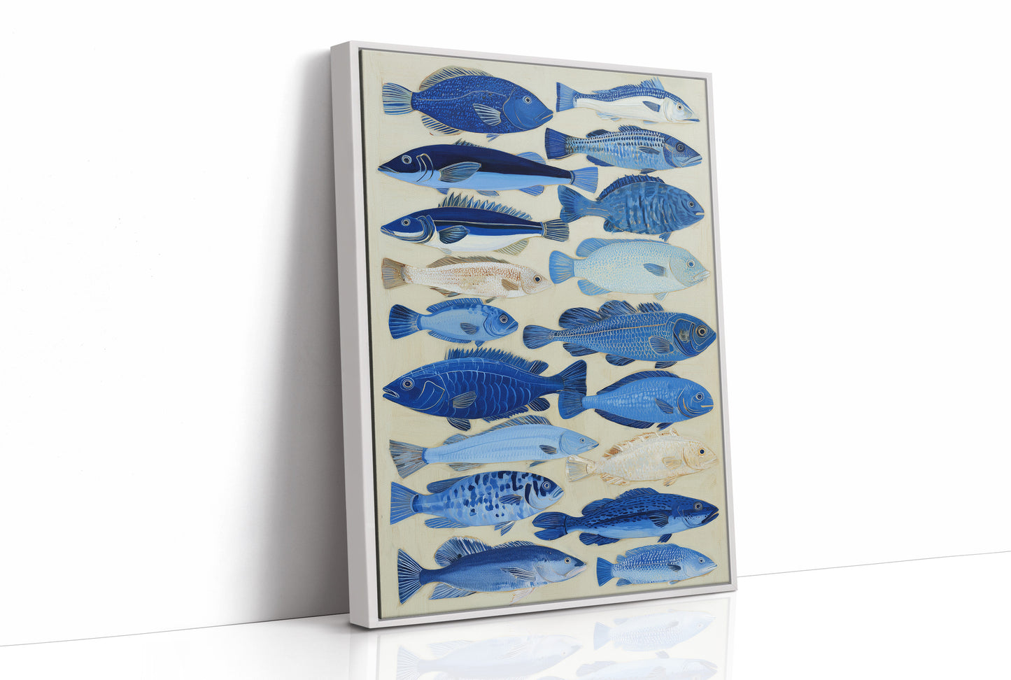 Indigo Currents Swim Against Canvas Tide