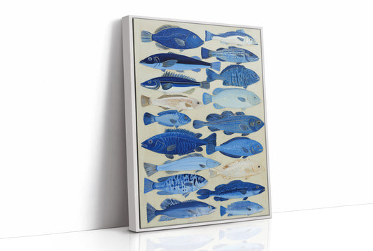 Indigo Currents Swim Against Canvas Tide