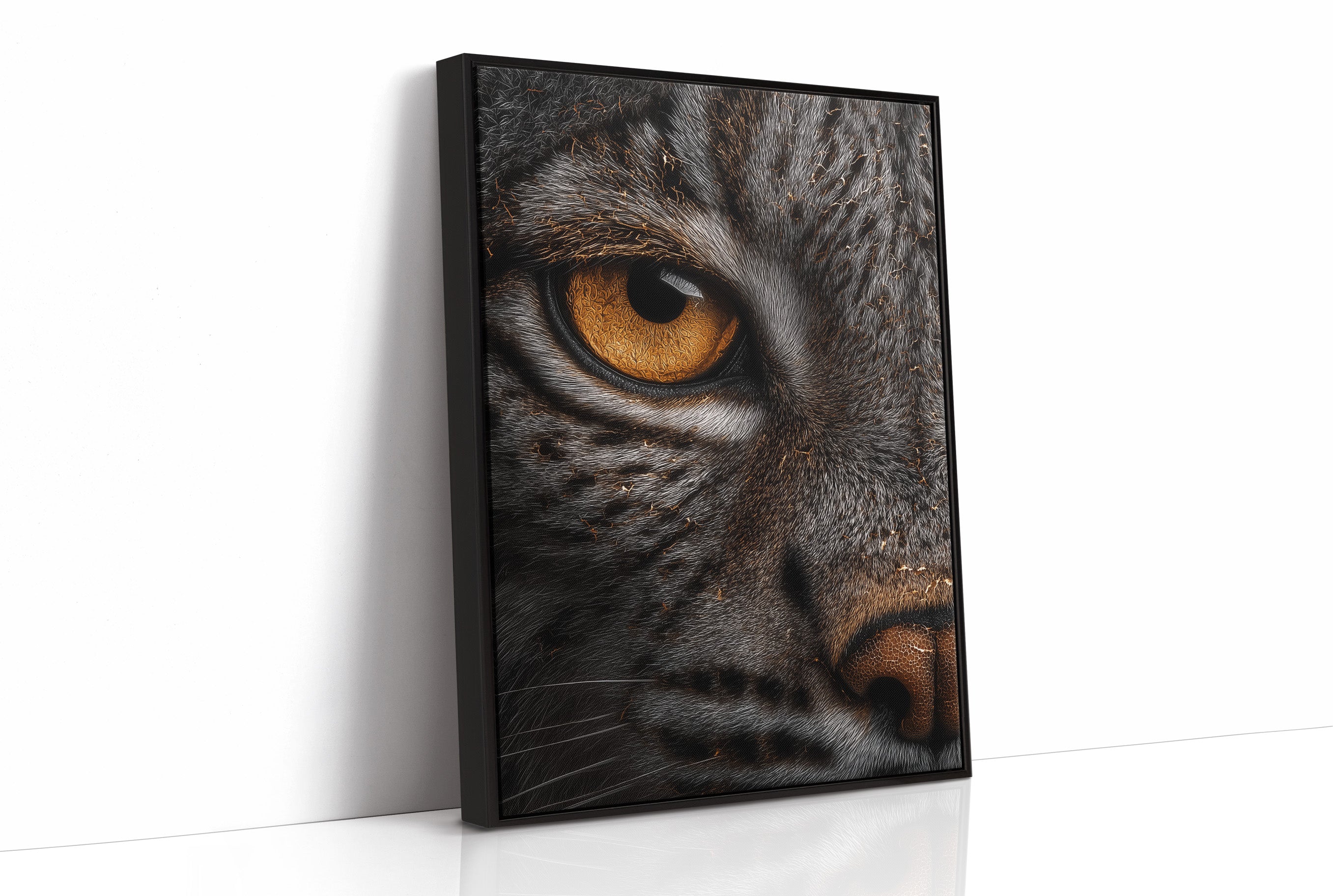 Golden Gaze Wild Cat Close Up