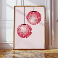 Rose Disco Spheres Catch Morning Light