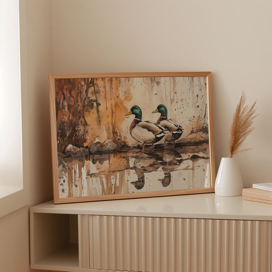 Autumn Pond Companions Stand Watch