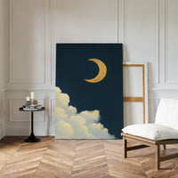 Golden Moon Over Soft Clouds