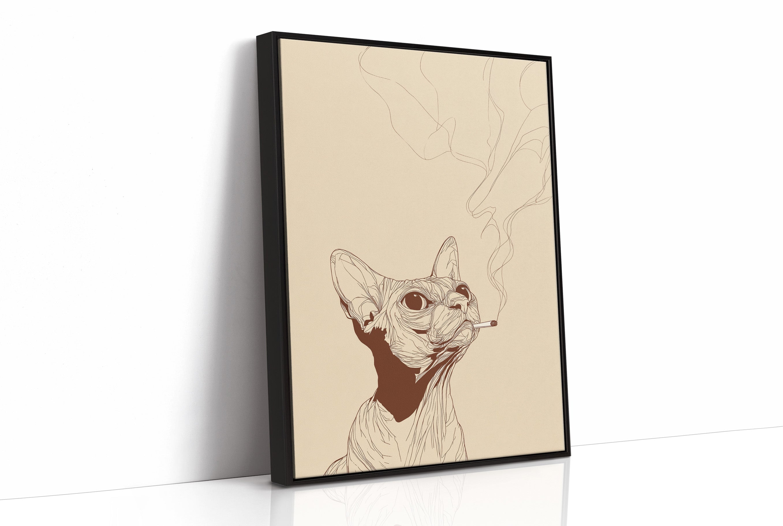 Feline Contemplation: Smoke and Whiskers