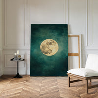 Full Moon Rising in Emerald Sky