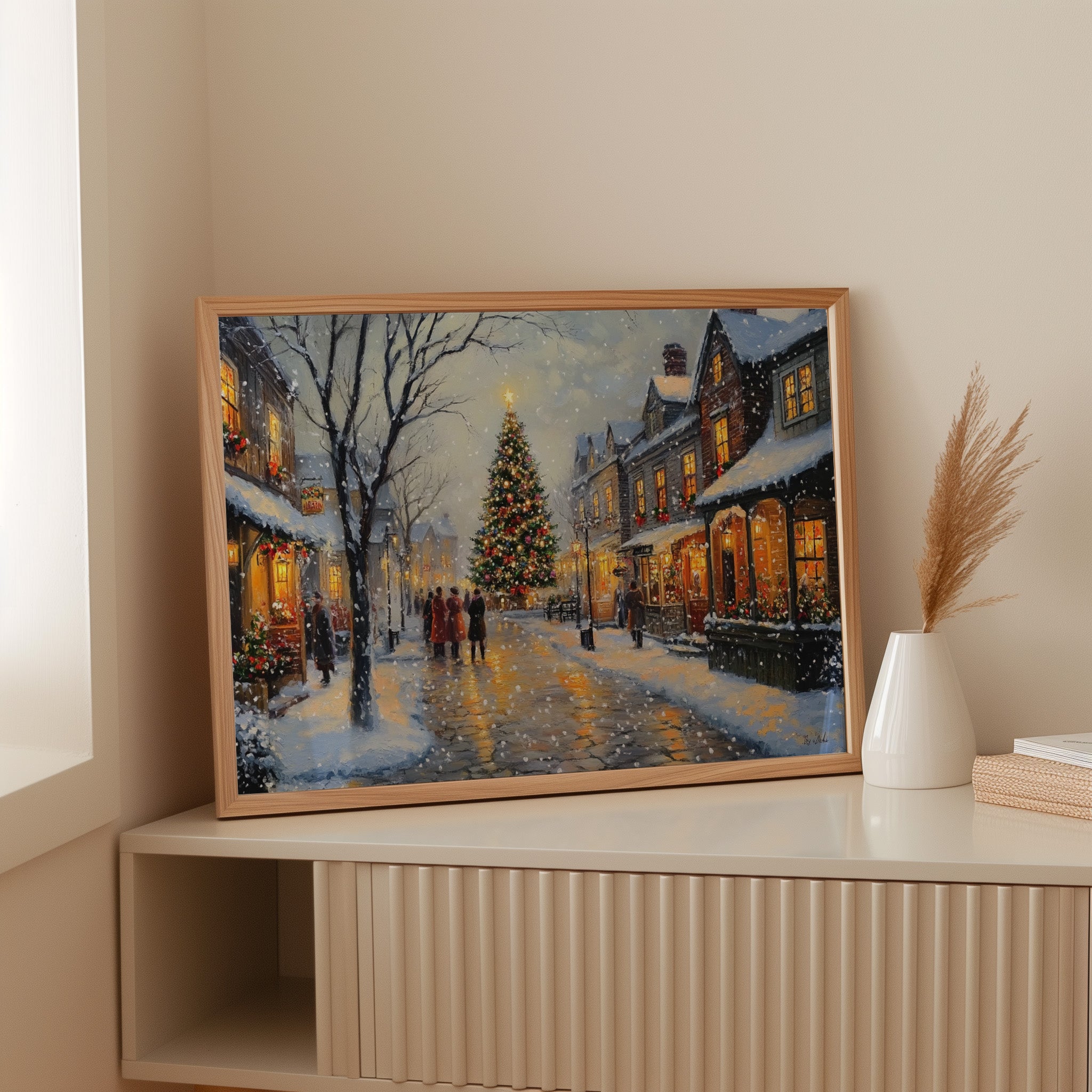 Snow Falls On Christmas Square