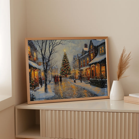 Snow Falls On Christmas Square