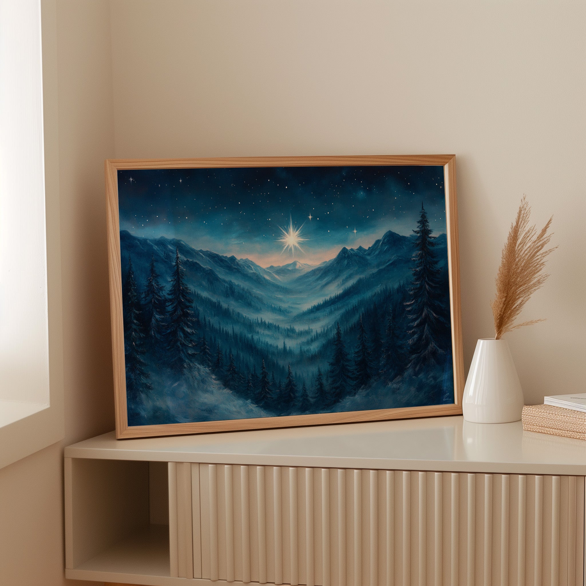 Northern Peaks Hold Winter's Light