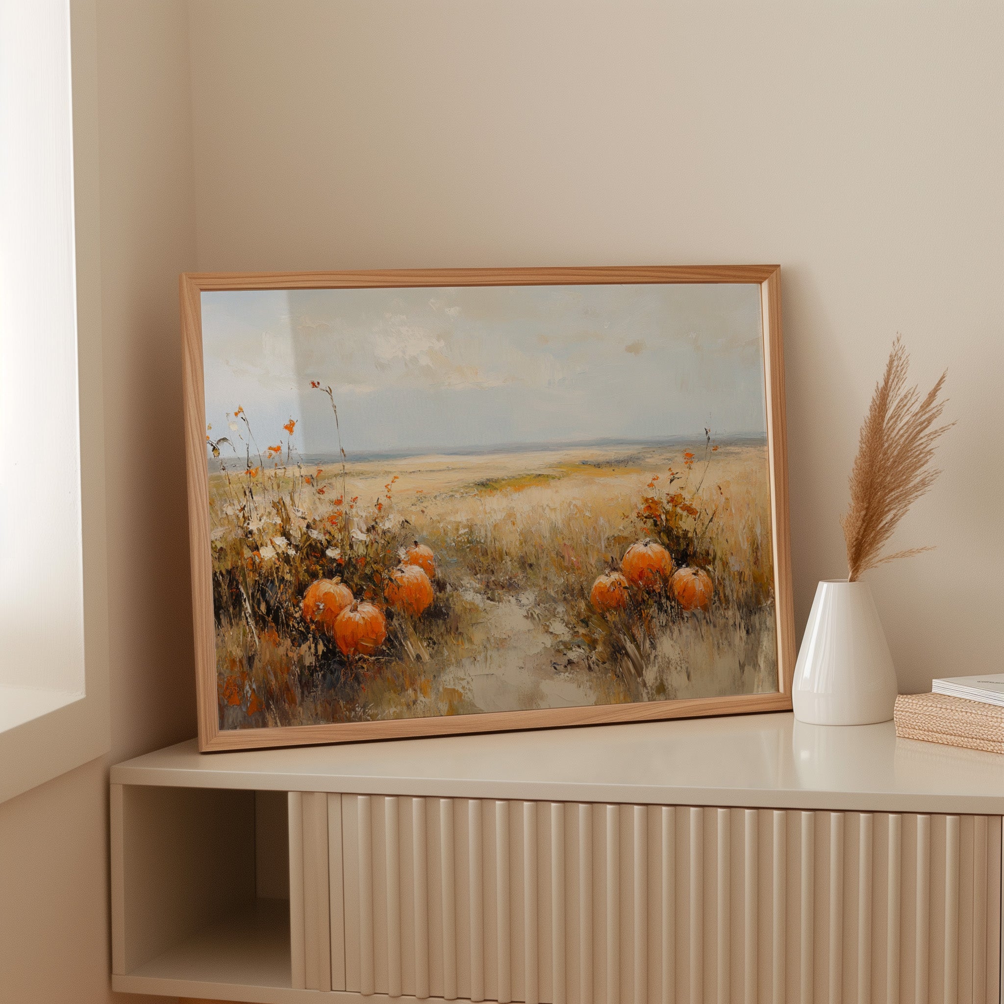 Pumpkins Rest In Golden Fields