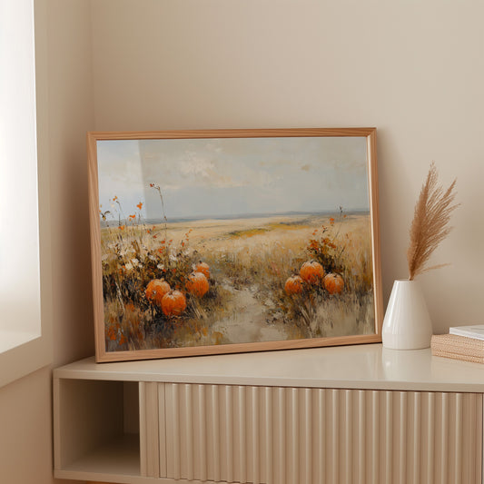 Pumpkins Rest In Golden Fields