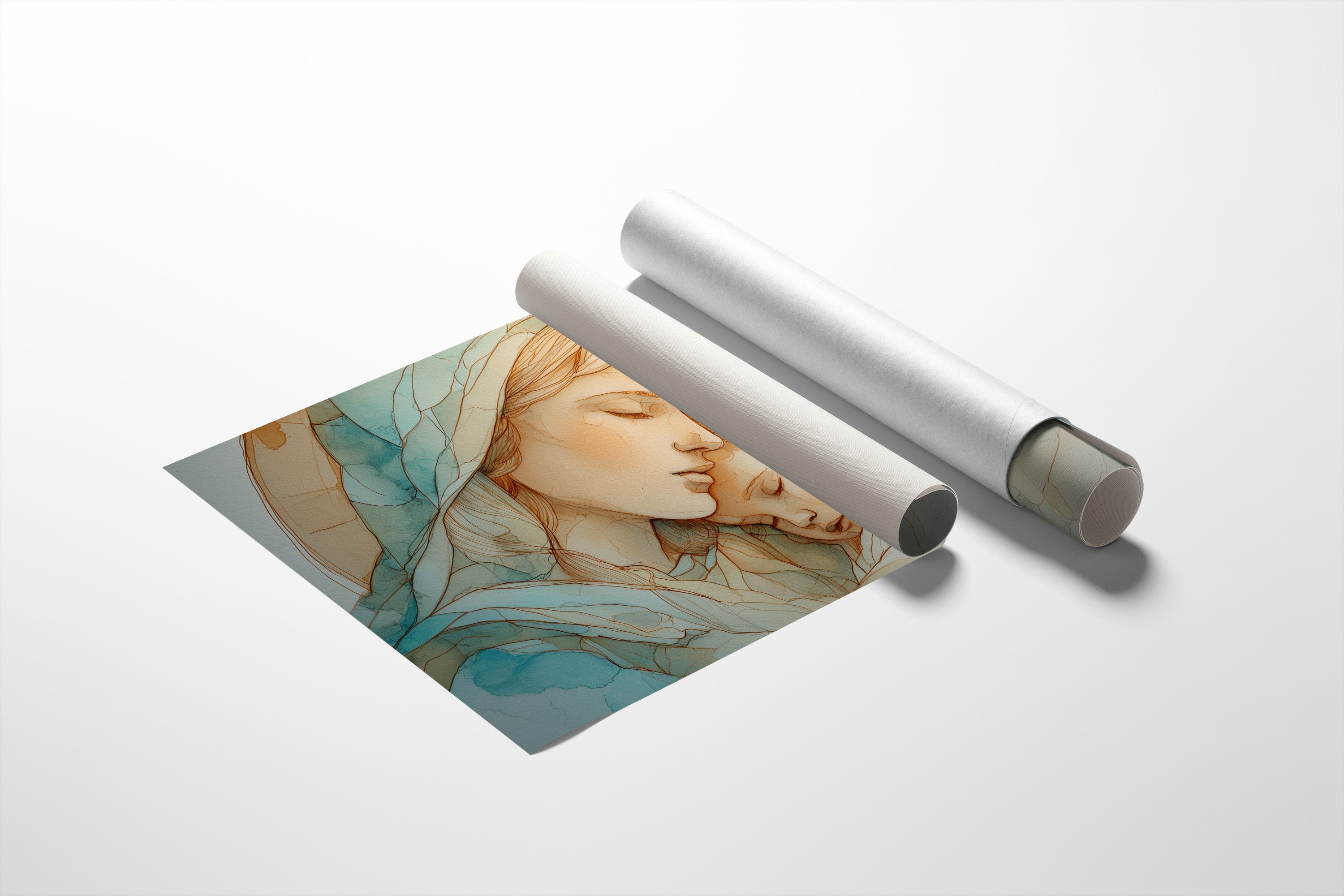 Tender Moments In Aqua Gold