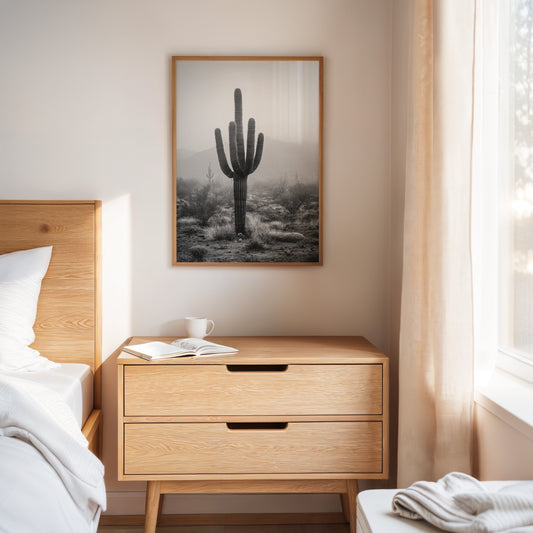 Cactus Standing Against The Mist