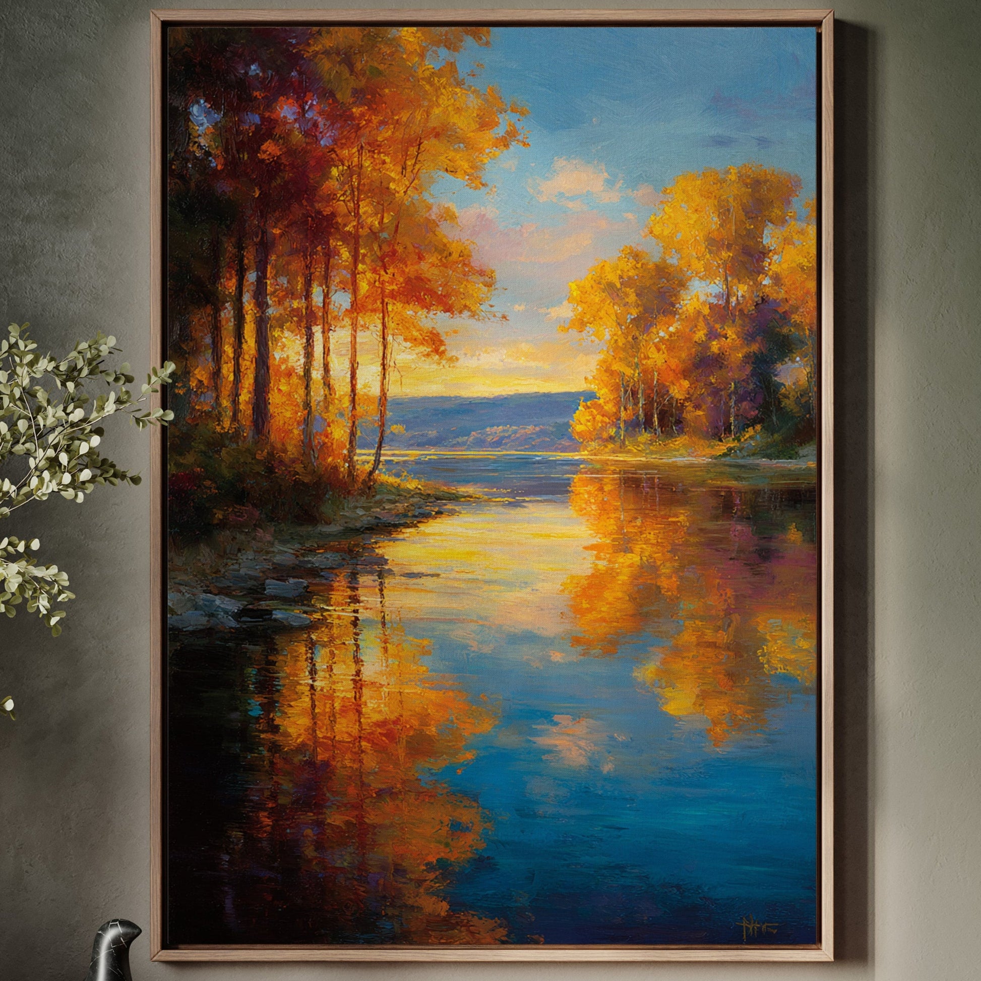 Golden Reflections on Calm Waters