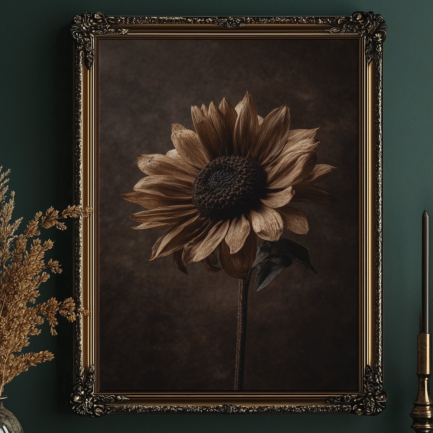 Bronze Petals Against Twilight Haze