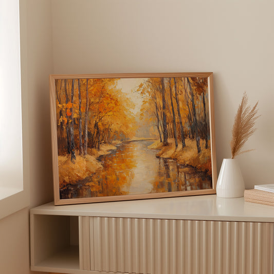 Autumn River Carries Golden Stories