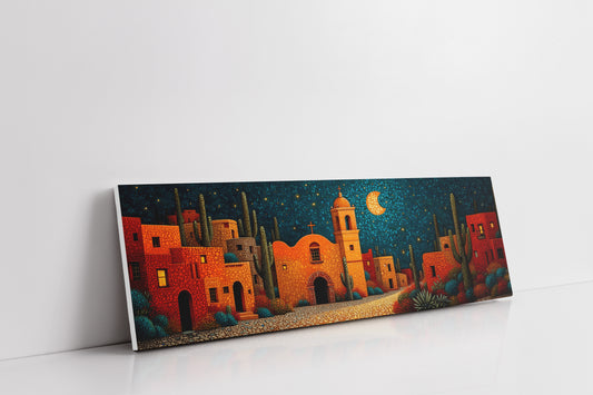 Moonlit Village of the Painted Desert