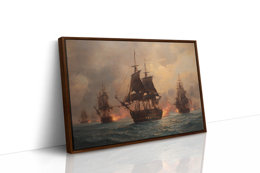 Galleons Dance Through Fiery Seas