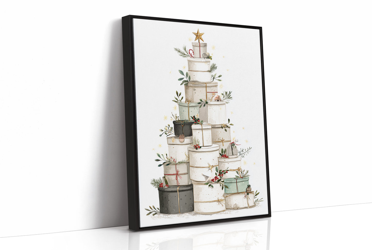 Stacked Treasures: A Festive Gift Tower
