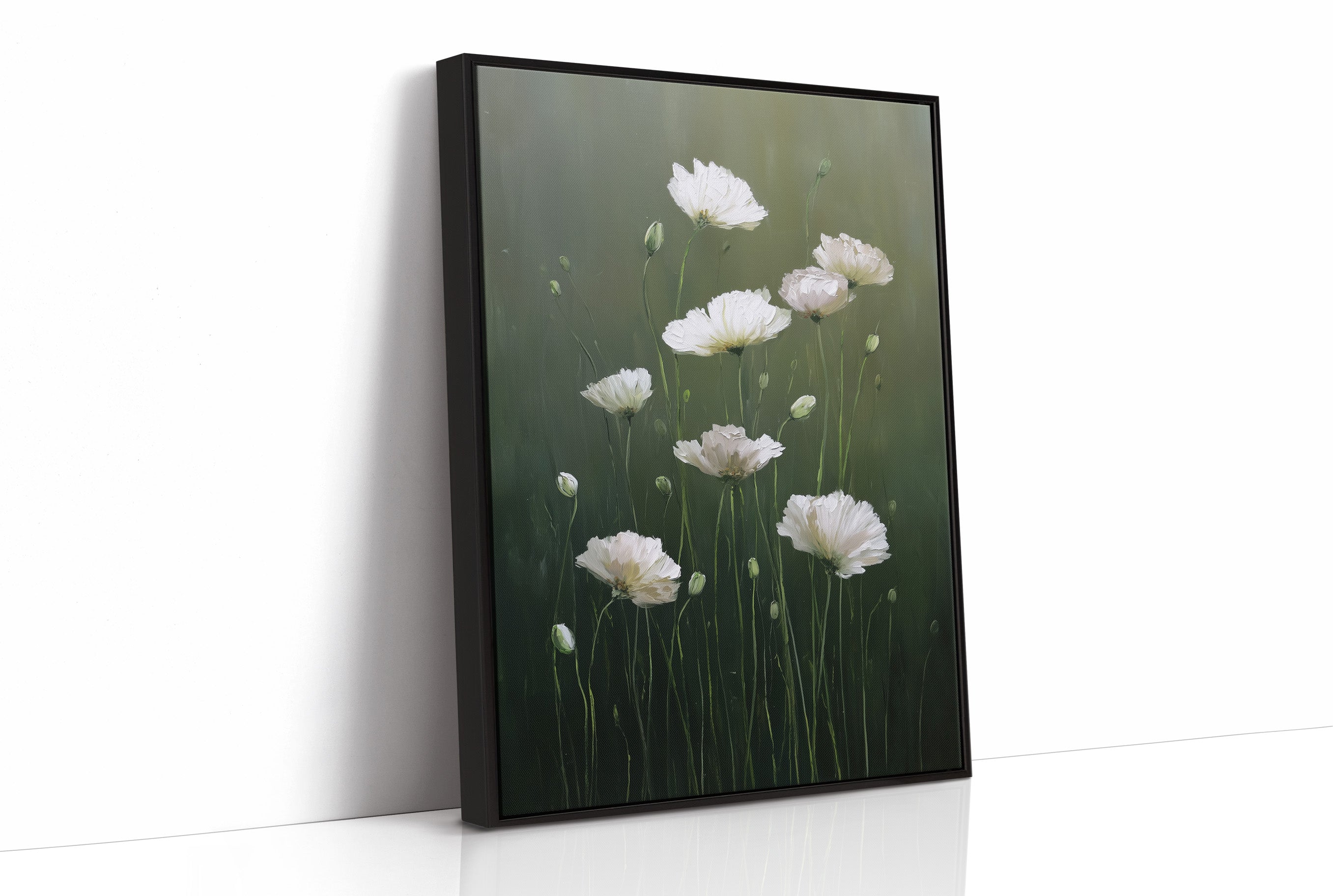 White Blooms in Quiet Green