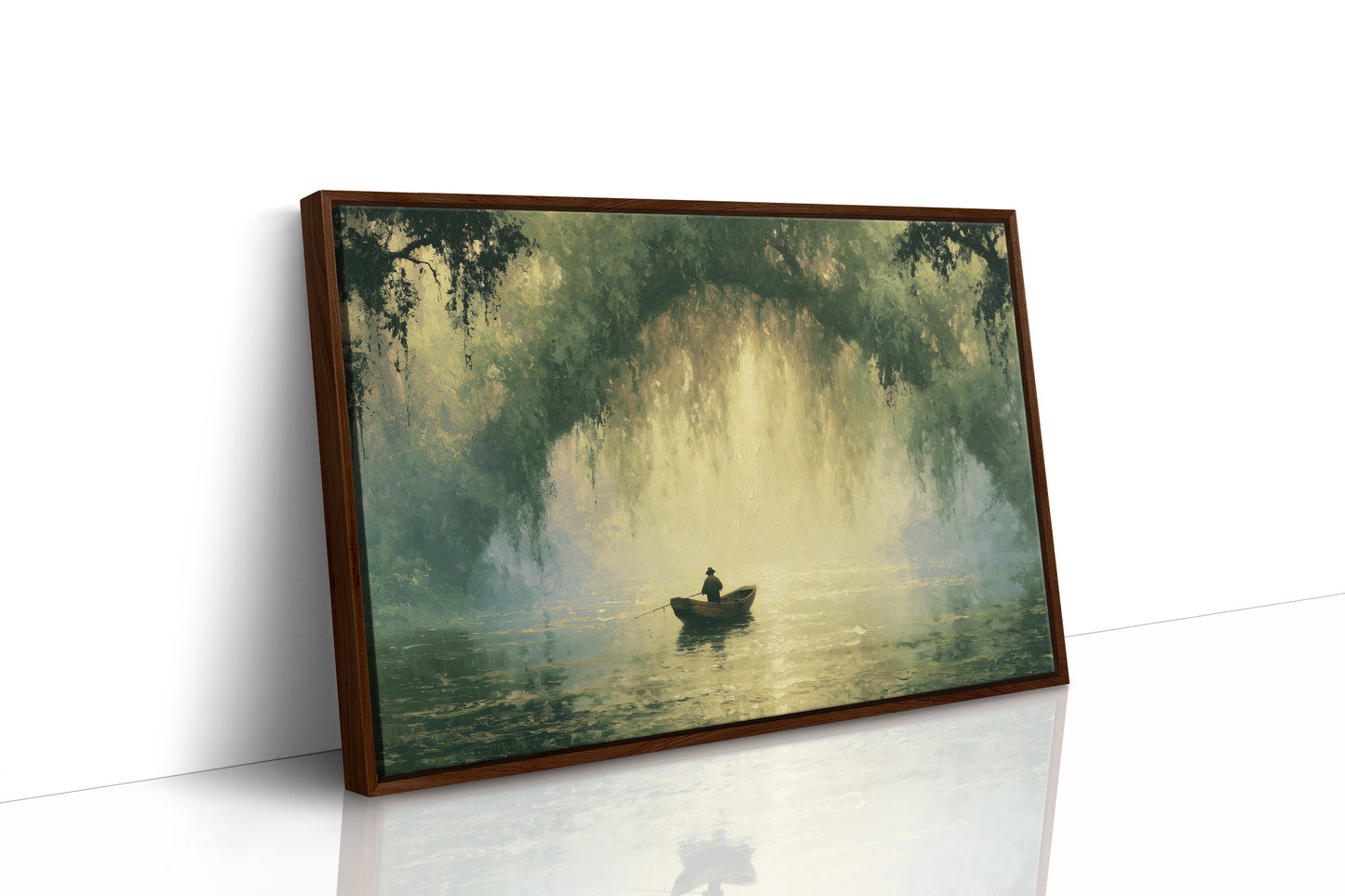 Fisherman Beneath the Willow Veil