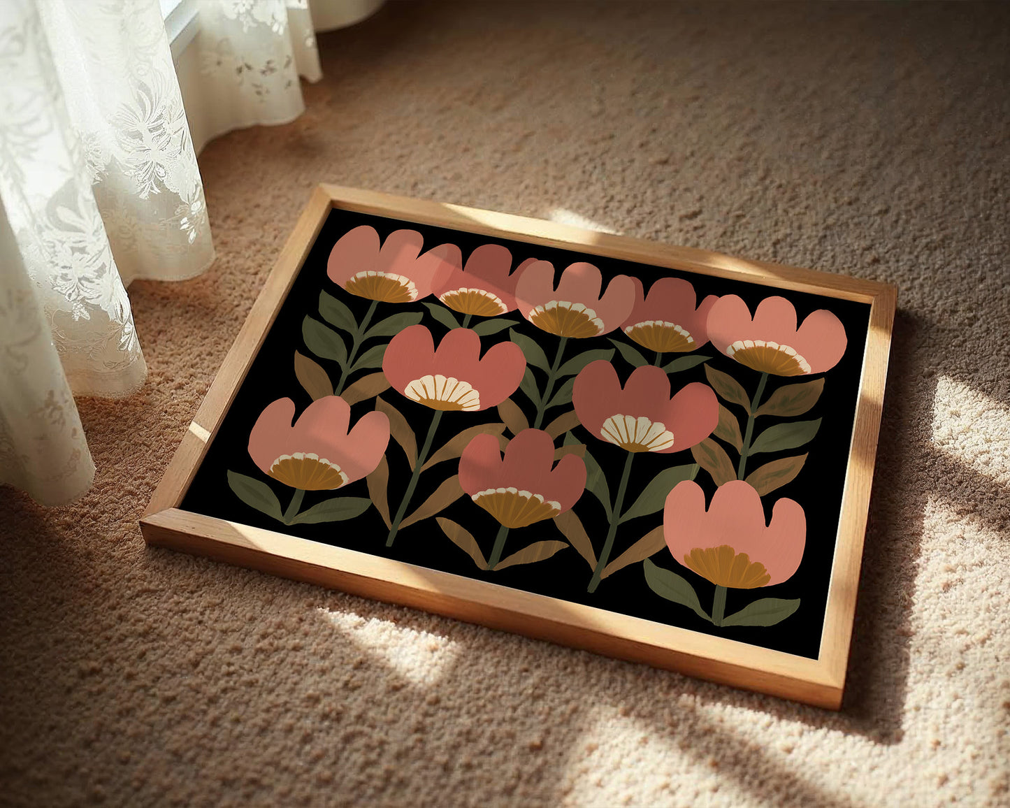 Coral Blooms Dance Against Midnight