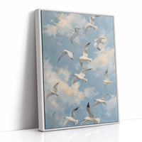 Seagulls Traverse Azure Freedom