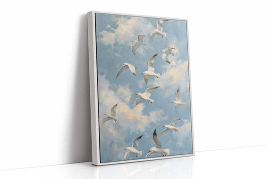 Seagulls Traverse Azure Freedom