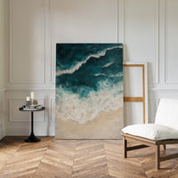 Textured Shoreline in Teal and Sand