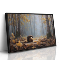 Giant Acorn Rests Among Birch Trees