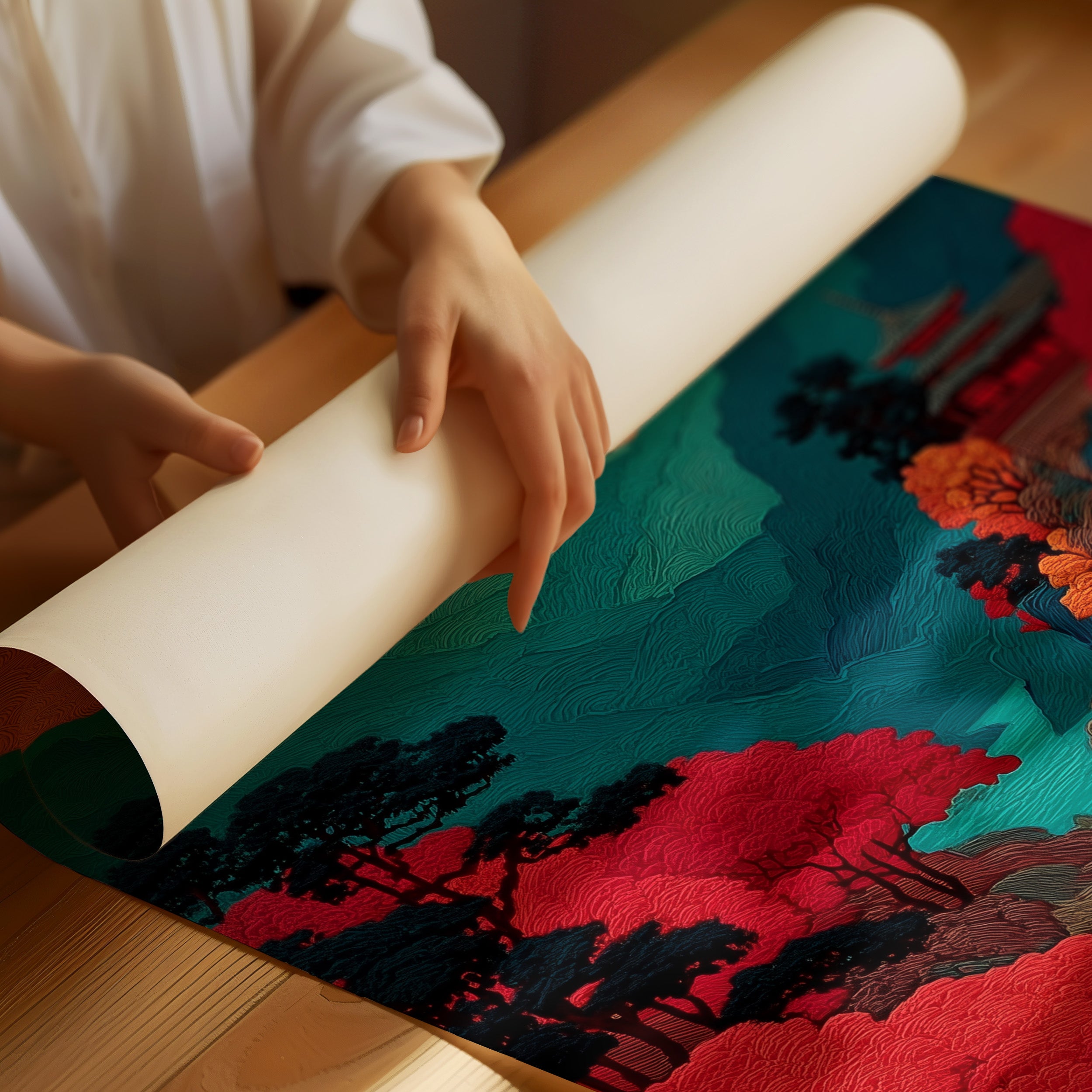 Crimson Rivers Meet Turquoise Mountains