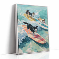 Surfboard Symphony: Canine Wave Riders