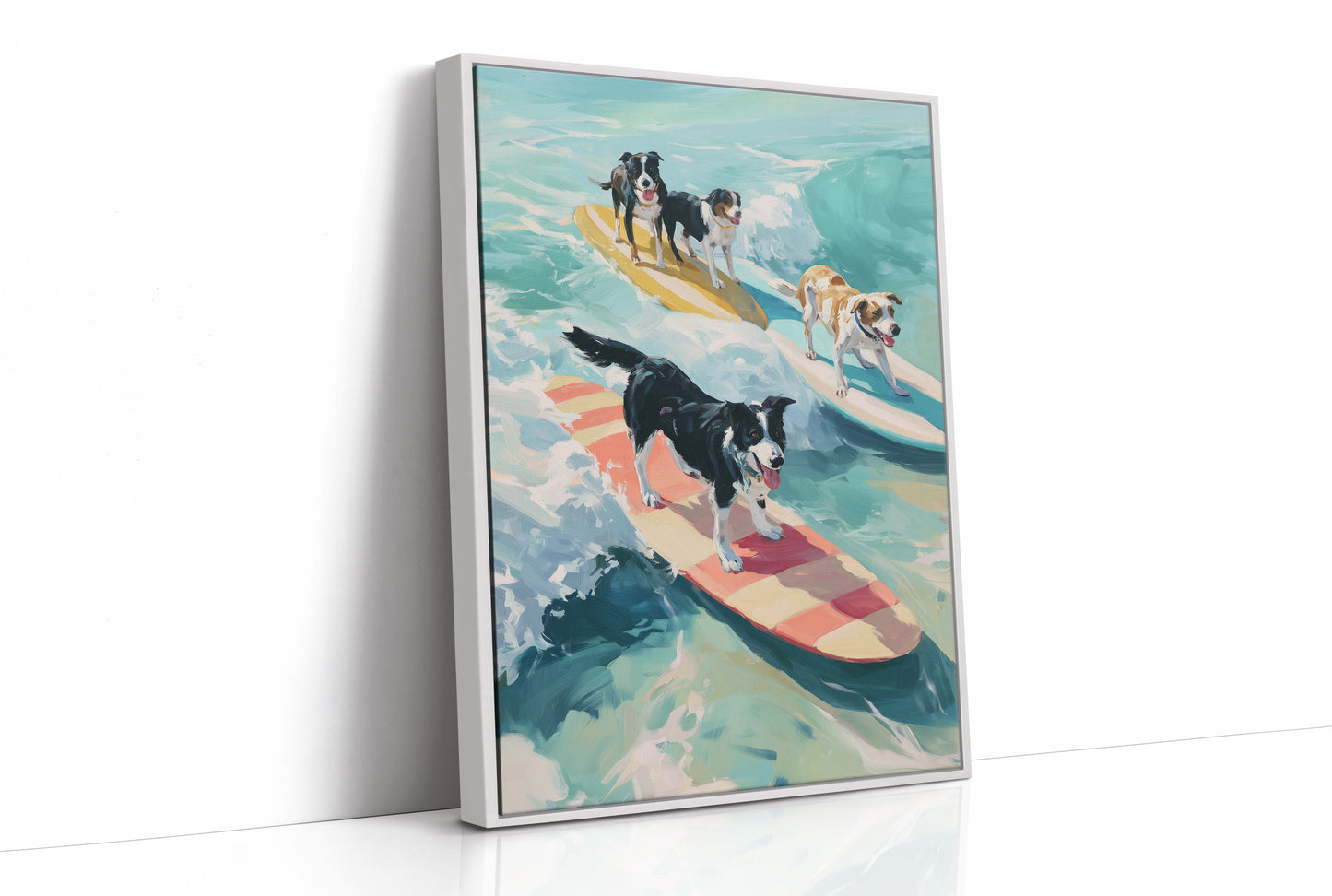 Surfboard Symphony: Canine Wave Riders
