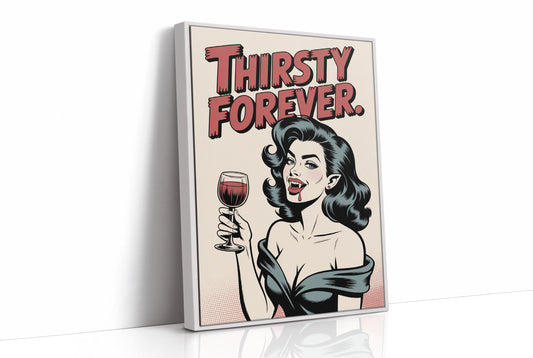 Vintage Vamp Sips Red Wine