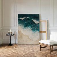 Waves Crashing on Sculpted Shore